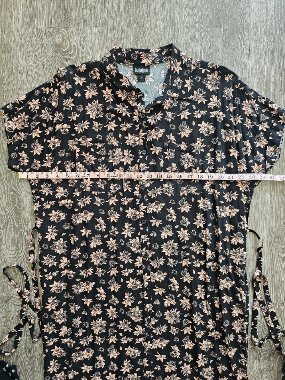 LuLaRoe Black Floral Button Front Maxi Dress Size M - Picture 11 of 12
